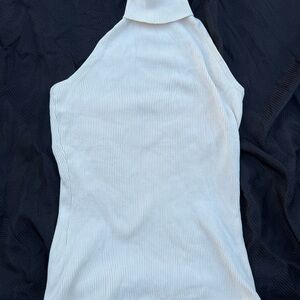 INC International Concepts White Ribbed Tank Top